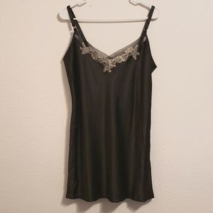 Victoria's Secret Slip Dress | Black with White Lace